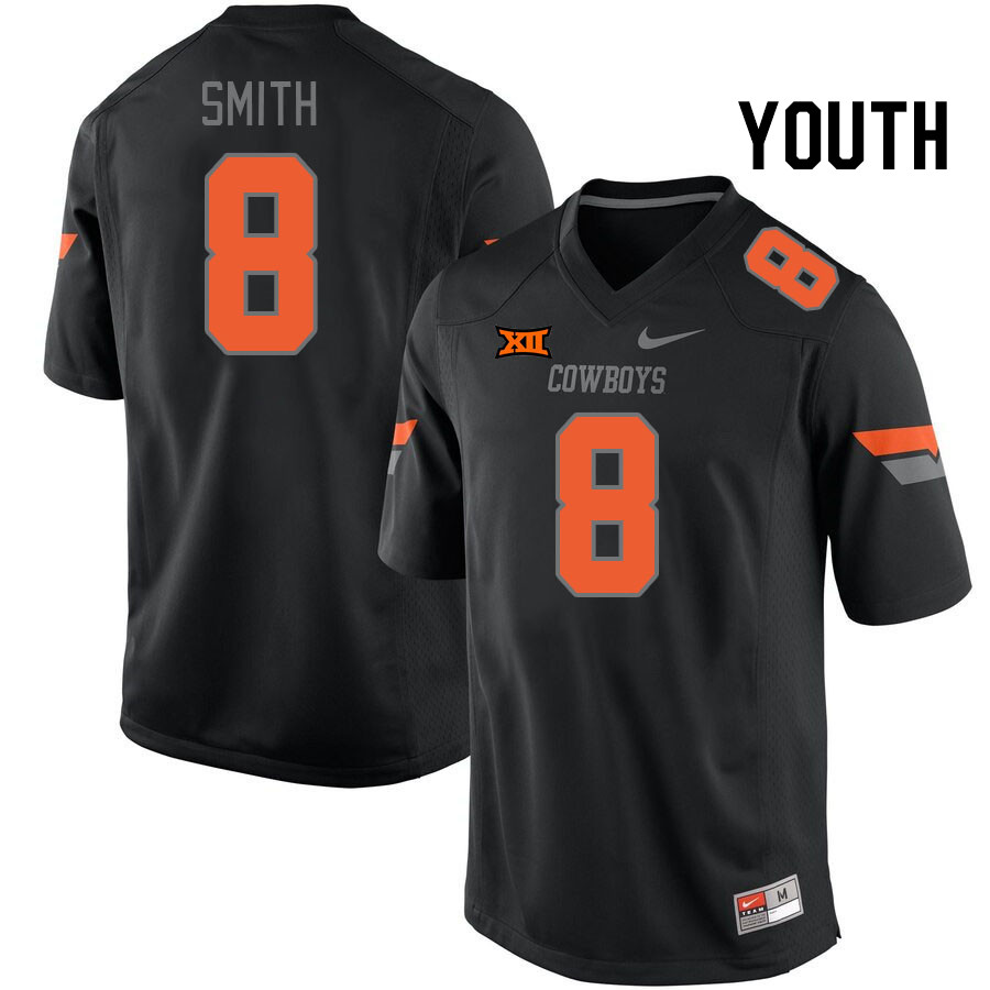 Youth #8 Maealiuaki Smith Oklahoma State Cowboys College Football Jerseys Stitched-Retro Black